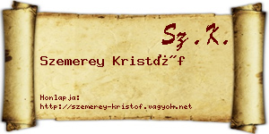 Szemerey Kristóf névjegykártya