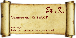 Szemerey Kristóf névjegykártya