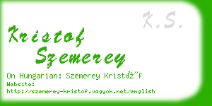 kristof szemerey business card